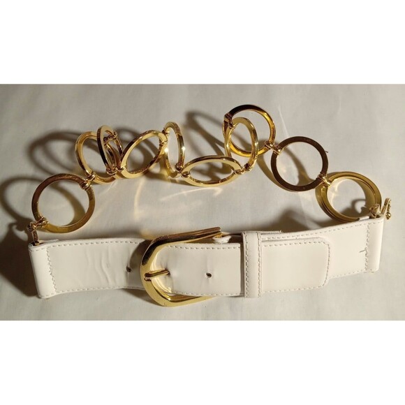 Vintage Milly Genuine Leather Gold Ring Belt